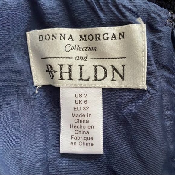 BHLDN Donna Morgan Deja Dress in Navy Blue Size 2 NWOT - Picture 9 of 10